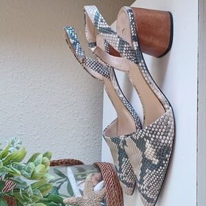 Antonio Melani Snakeskin Slingback Heels ** SZ 8.5